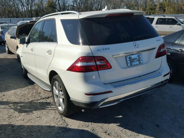 4JGDA5HB7CA007023 - 2012 MERCEDES-BENZ ML 350 4MA WHITE photo 3