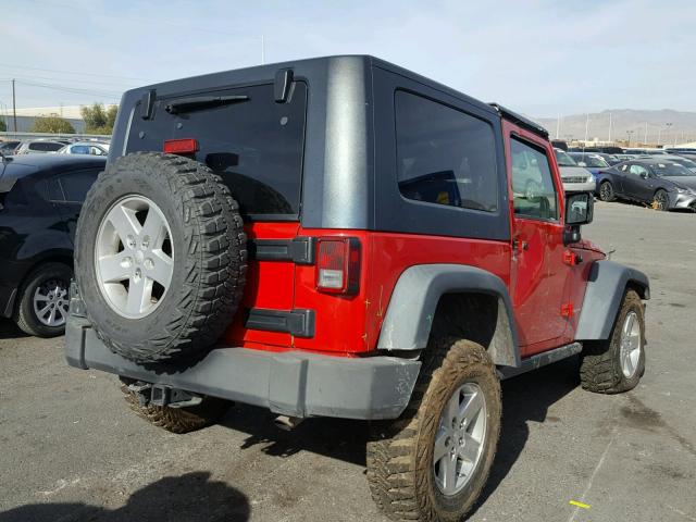 1J8GA64148L586741 - 2008 JEEP WRANGLER R RED photo 4