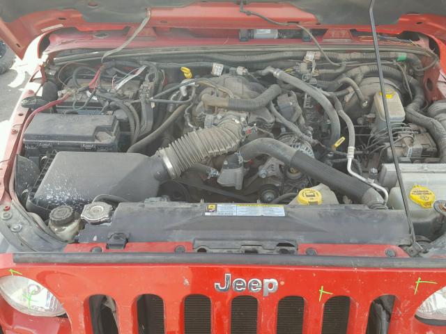 1J8GA64148L586741 - 2008 JEEP WRANGLER R RED photo 7