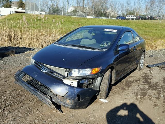 2HGFG12688H579308 - 2008 HONDA CIVIC LX BLUE photo 2