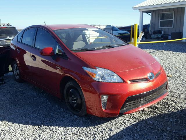 JTDKN3DU3D1733572 - 2013 TOYOTA PRIUS RED photo 1