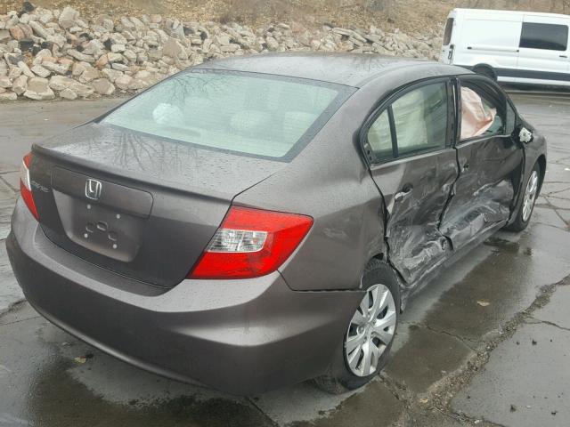 2HGFB2F53CH560339 - 2012 HONDA CIVIC LX BROWN photo 4