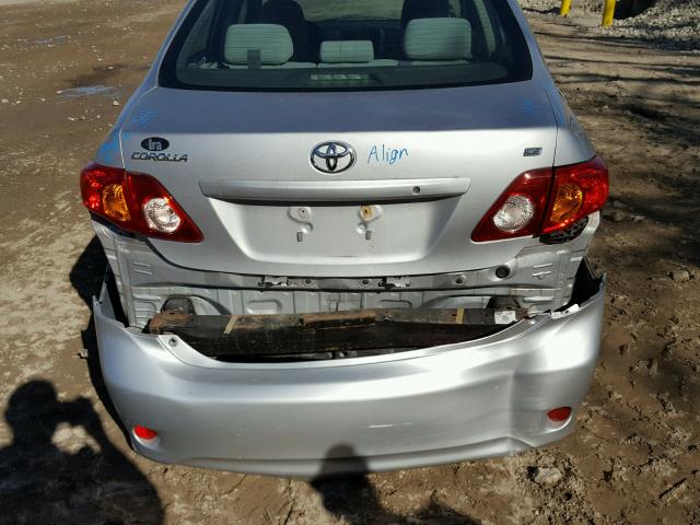 2T1BU4EE1AC240397 - 2010 TOYOTA COROLLA BA SILVER photo 9