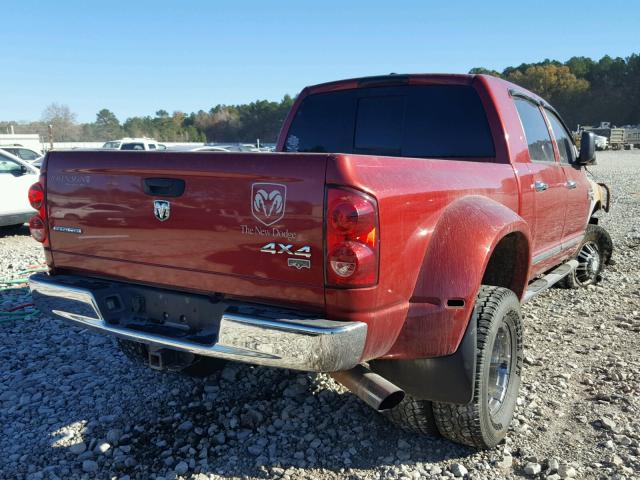 3D7MX49A37G803719 - 2007 DODGE RAM 3500 RED photo 4