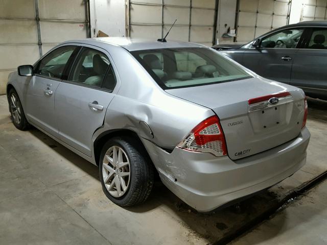 3FAHP0JA2AR314648 - 2010 FORD FUSION SEL SILVER photo 3