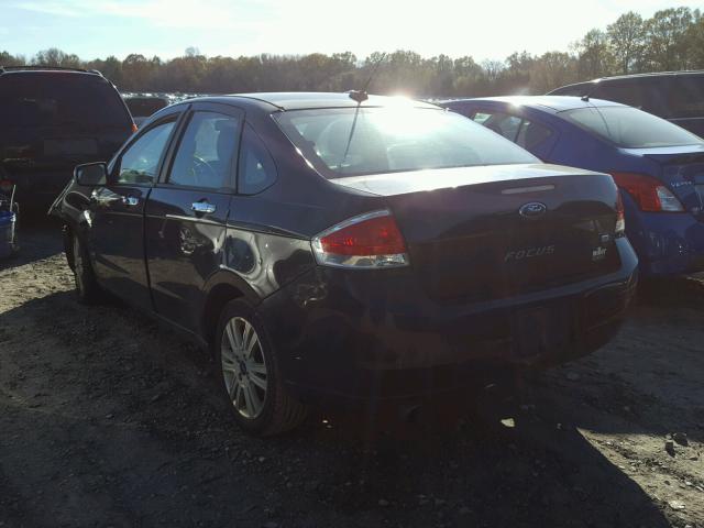 1FAHP35N68W144171 - 2008 FORD FOCUS SE BLACK photo 3