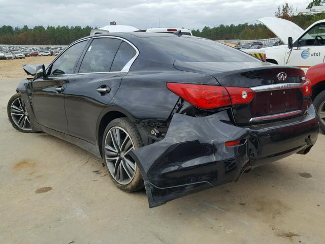 JN1BV7APXEM670365 - 2014 INFINITI Q50 BASE BLACK photo 3