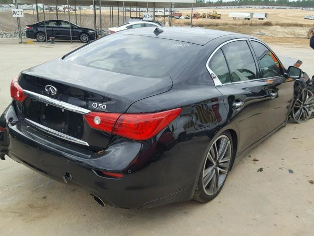 JN1BV7APXEM670365 - 2014 INFINITI Q50 BASE BLACK photo 4