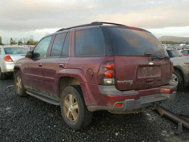 1GNDT13S652320759 - 2005 CHEVROLET TRAILBLAZE BURGUNDY photo 3