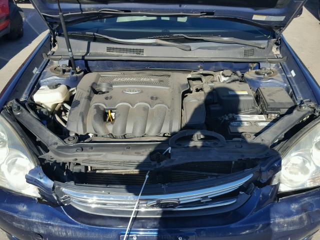 KNAGE123185235502 - 2008 KIA OPTIMA LX BLUE photo 7