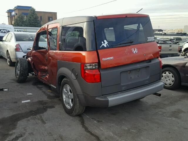 5J6YH27534L009427 - 2004 HONDA ELEMENT EX ORANGE photo 3