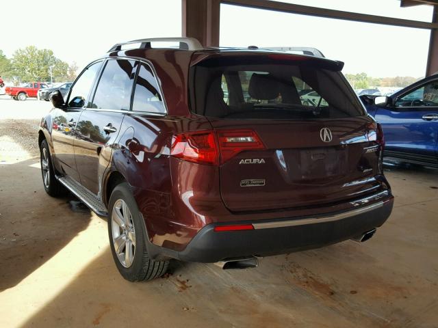 2HNYD2H27CH508596 - 2012 ACURA MDX MAROON photo 3