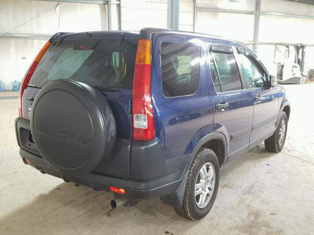 JHLRD788X4C017474 - 2004 HONDA CR-V EX BLUE photo 4