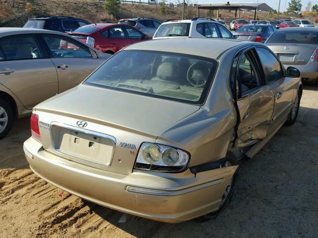 KMHWF35H34A937607 - 2004 HYUNDAI SONATA GLS GOLD photo 4