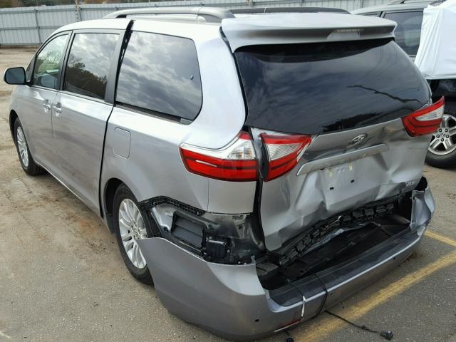 5TDYK3DC5FS669034 - 2015 TOYOTA SIENNA XLE SILVER photo 3