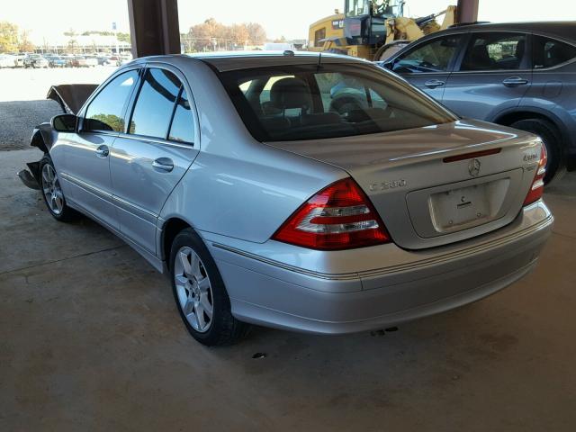 WDBRF92H17F878183 - 2007 MERCEDES-BENZ C 280 4MAT SILVER photo 3