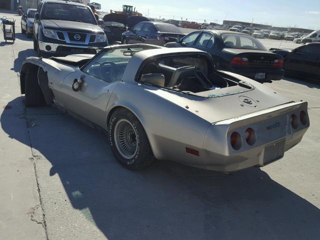 1G1AY0783C5102899 - 1982 CHEVROLET CORVETTE SILVER photo 3