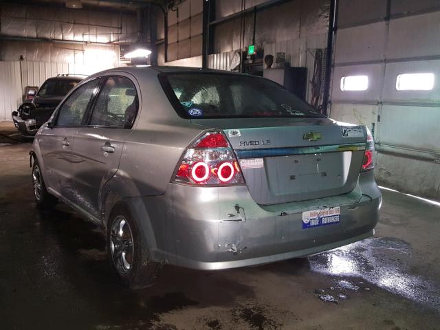 KL1TD56677B158593 - 2007 CHEVROLET AVEO BASE Srebrny zdjęcie 3