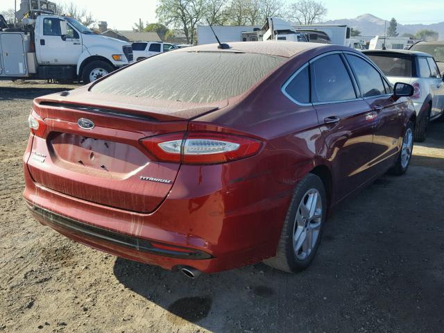 3FA6P0SU5GR306228 - 2016 FORD FUSION TIT RED photo 4