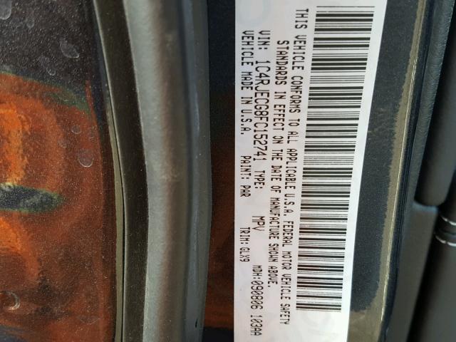 1C4RJECG8FC152741 - 2015 JEEP GRAND CHER GRAY photo 10