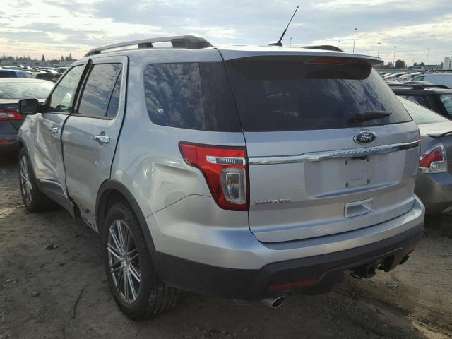 1FM5K8F84FGA20386 - 2015 FORD EXPLORER L SILVER photo 3