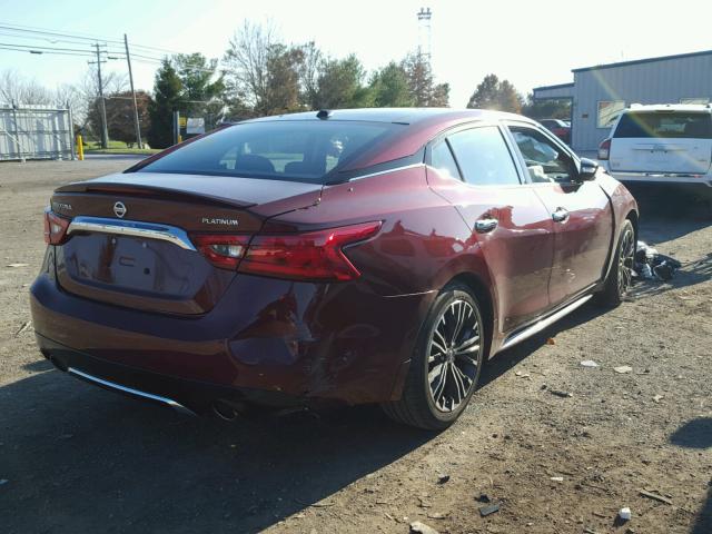 1N4AA6AP9HC420548 - 2017 NISSAN MAXIMA 3.5 MAROON photo 4