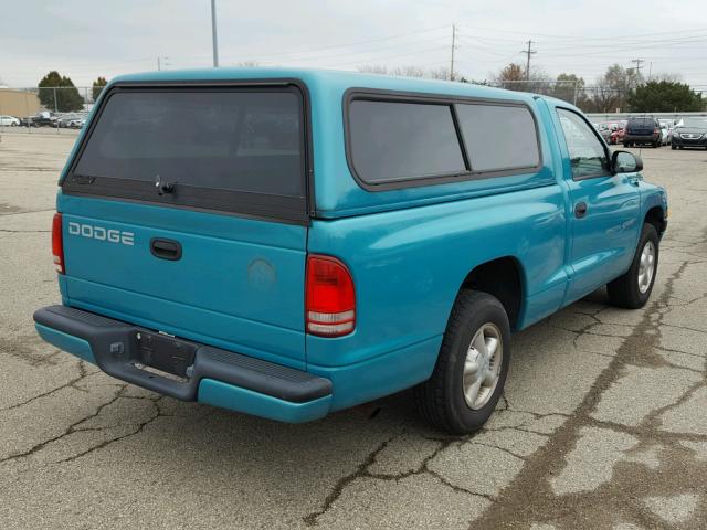 1B7FL26X4WS723137 - 1998 DODGE DAKOTA TEAL photo 4