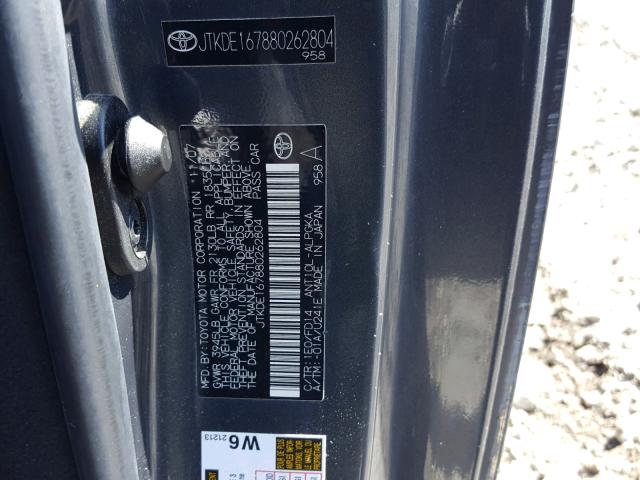 JTKDE167880262804 - 2008 TOYOTA SCION TC 石墨色 照片 10