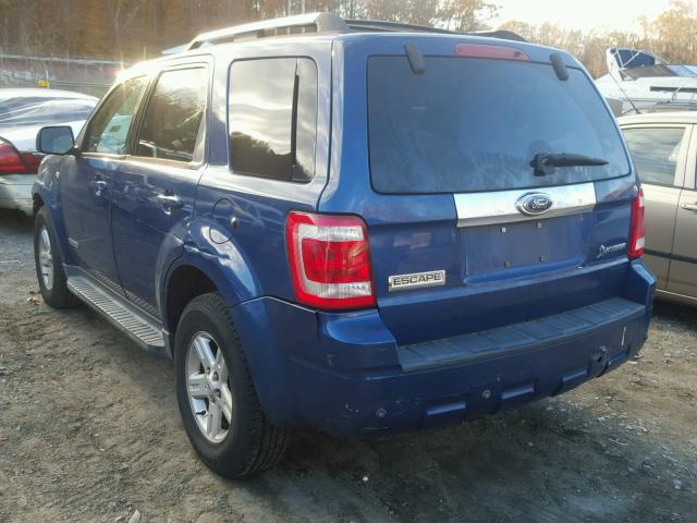 1FMCU59H98KA90493 - 2008 FORD ESCAPE HEV BLUE photo 3