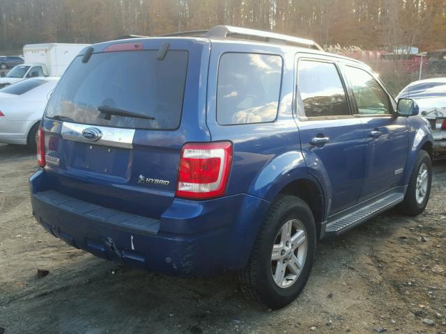 1FMCU59H98KA90493 - 2008 FORD ESCAPE HEV BLUE photo 4