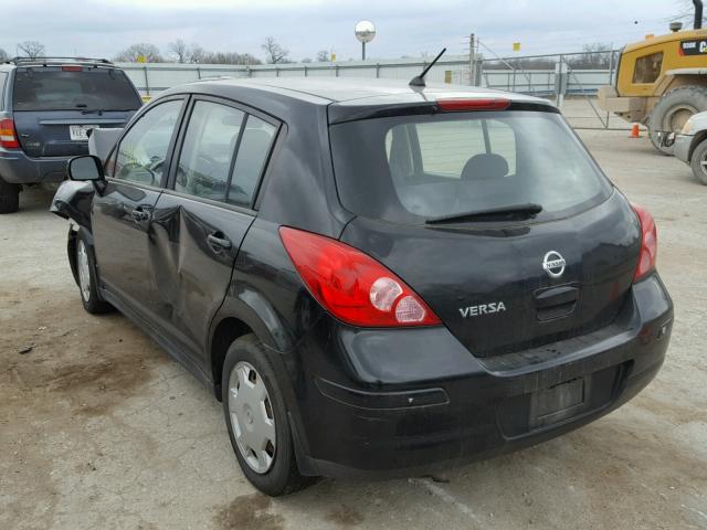 3N1BC13E88L352936 - 2008 NISSAN VERSA S BLACK photo 3