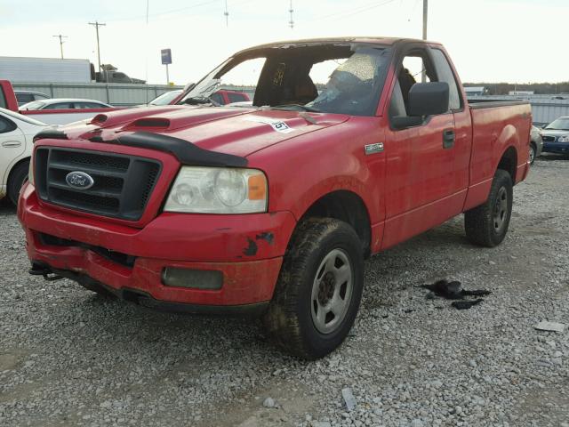 1FTRF14W05NB14665 - 2005 FORD F150 RED photo 2