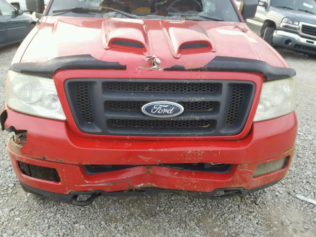 1FTRF14W05NB14665 - 2005 FORD F150 RED photo 7