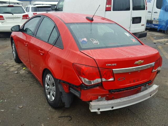 1G1PA5SH2F7145142 - 2015 CHEVROLET CRUZE LS RED photo 3