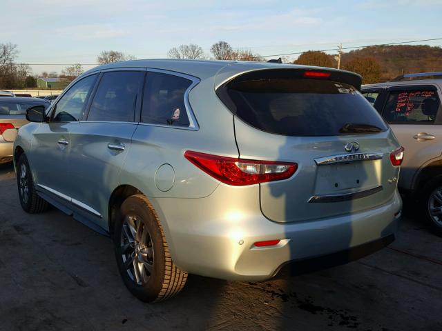 5N1AL0MN7EC504127 - 2014 INFINITI QX60 GREEN photo 3