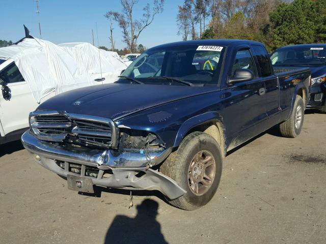 1D7GL42N54S509216 - 2004 DODGE DAKOTA SLT BLUE photo 2