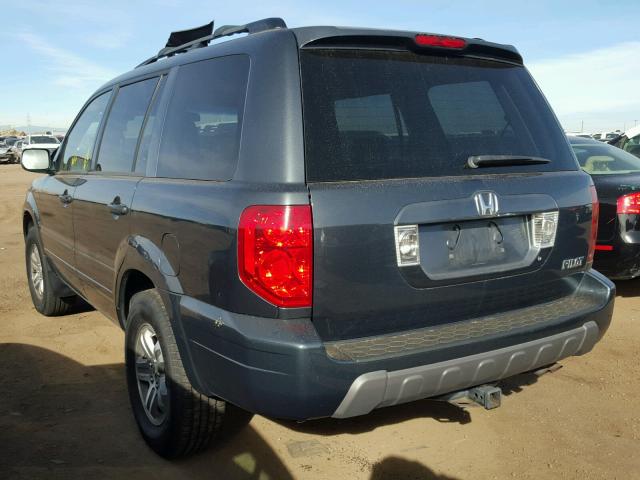 2HKYF18655H565791 - 2005 HONDA PILOT EXL BLUE photo 3