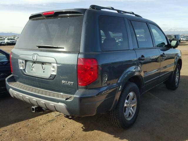 2HKYF18655H565791 - 2005 HONDA PILOT EXL BLUE photo 4