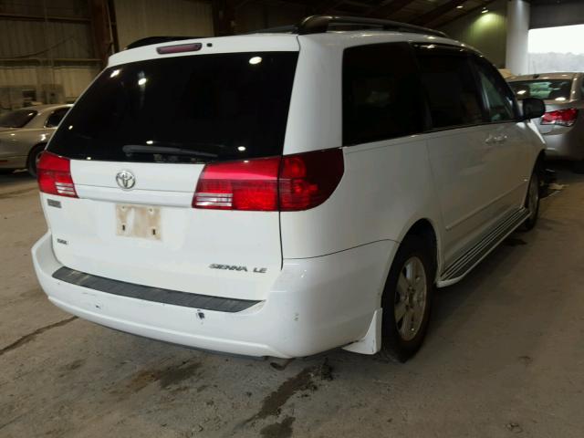 5TDZA23C14S061687 - 2004 TOYOTA SIENNA CE WHITE photo 4