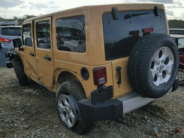 1C4BJWEG3EL118953 - 2014 JEEP WRANGLER U YELLOW photo 3