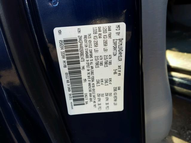 2A4GP44R26R861473 - 2006 CHRYSLER TOWN & COU 蓝色 照片 10