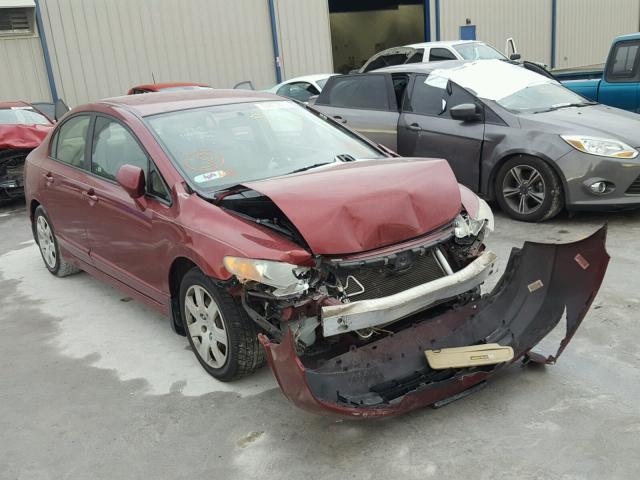 1HGFA16508L118917 - 2008 HONDA CIVIC LX RED photo 1