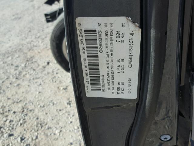 2B3KA43G07H779364 - 2007 DODGE CHARGER SE GRAY photo 10