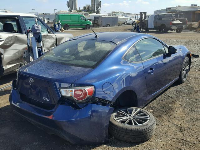 JF1ZNAA10D2727838 - 2013 TOYOTA SCION FR-S BLUE photo 4