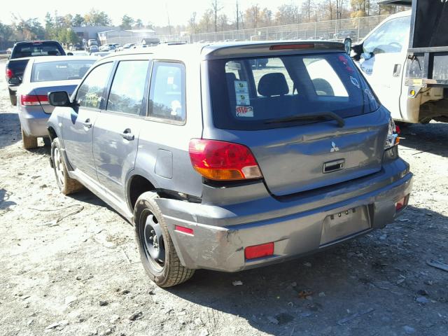 JA4LX31F24U021941 - 2004 MITSUBISHI OUTLANDER GRAY photo 3