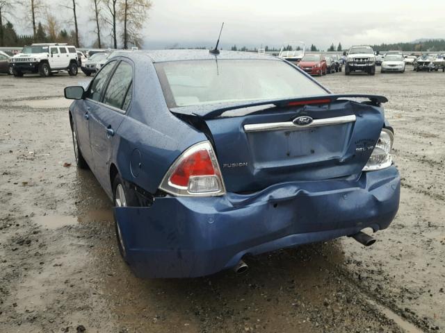 3FAHP08199R104257 - 2009 FORD FUSION SEL BLUE photo 3