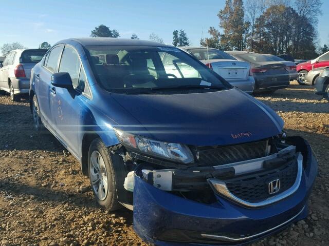 2HGFB2F56DH599556 - 2013 HONDA CIVIC LX BLUE photo 1