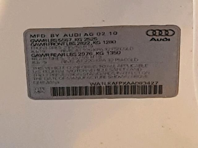 WA1LKAFPXAA083427 - 2010 AUDI Q5 PREMIUM WHITE photo 10