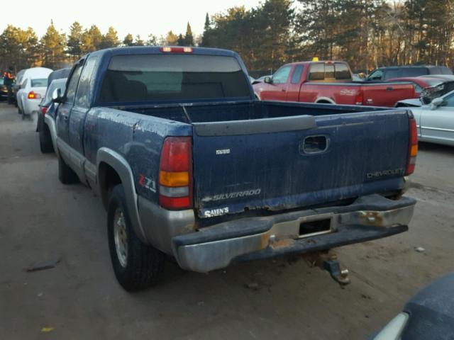 2GCEK19T2Y1405747 - 2000 CHEVROLET SILVERADO BLUE photo 3