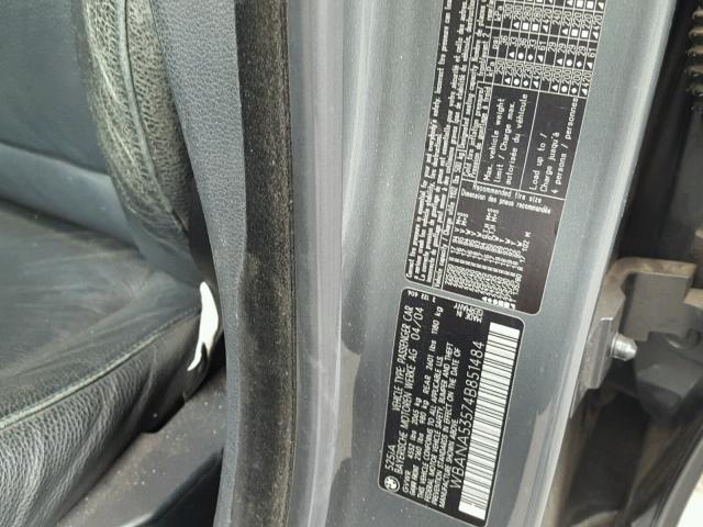 WBANA53574B851484 - 2004 BMW 525 I GRAY photo 10